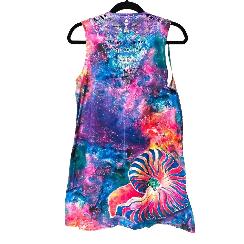 Leoma Lovegrove BoHo Dress Cover Up Beachy Coastal Mesh Seashells Womens S‎ - Picture 4 of 10